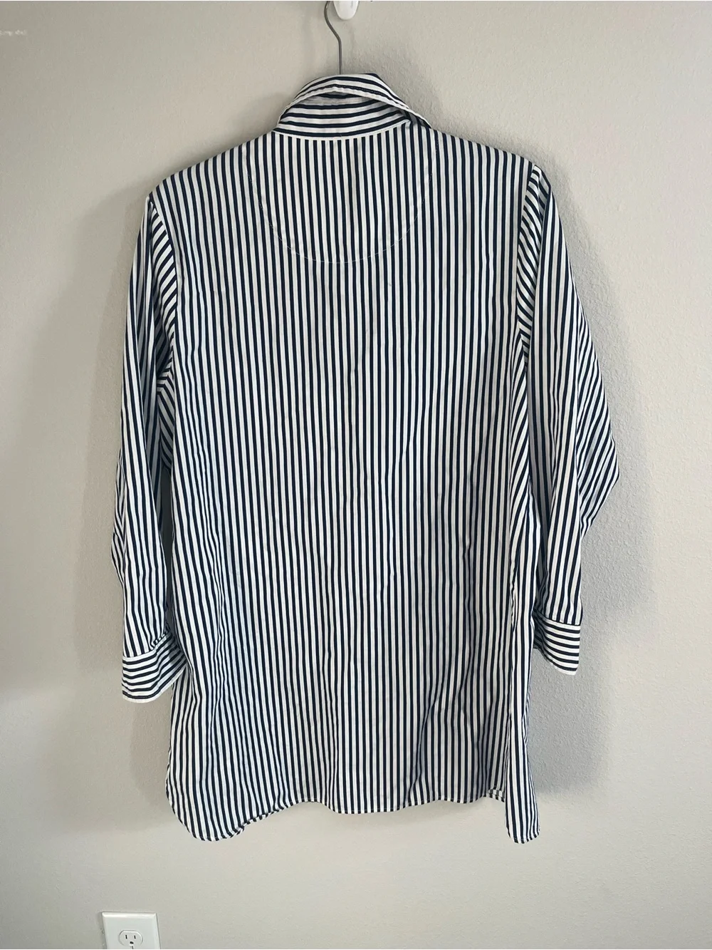 Kate Spade Dream a Little Dream Navy Stripe Pajama Top Medium Heart Detail